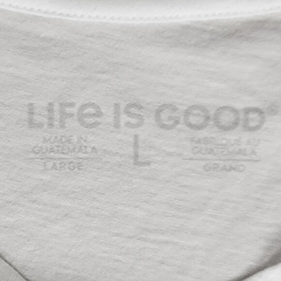 NWT Life Is Good White Crew Neck Short Sleeve Tee Flip Flop Heart - L - Picture 8 of 12